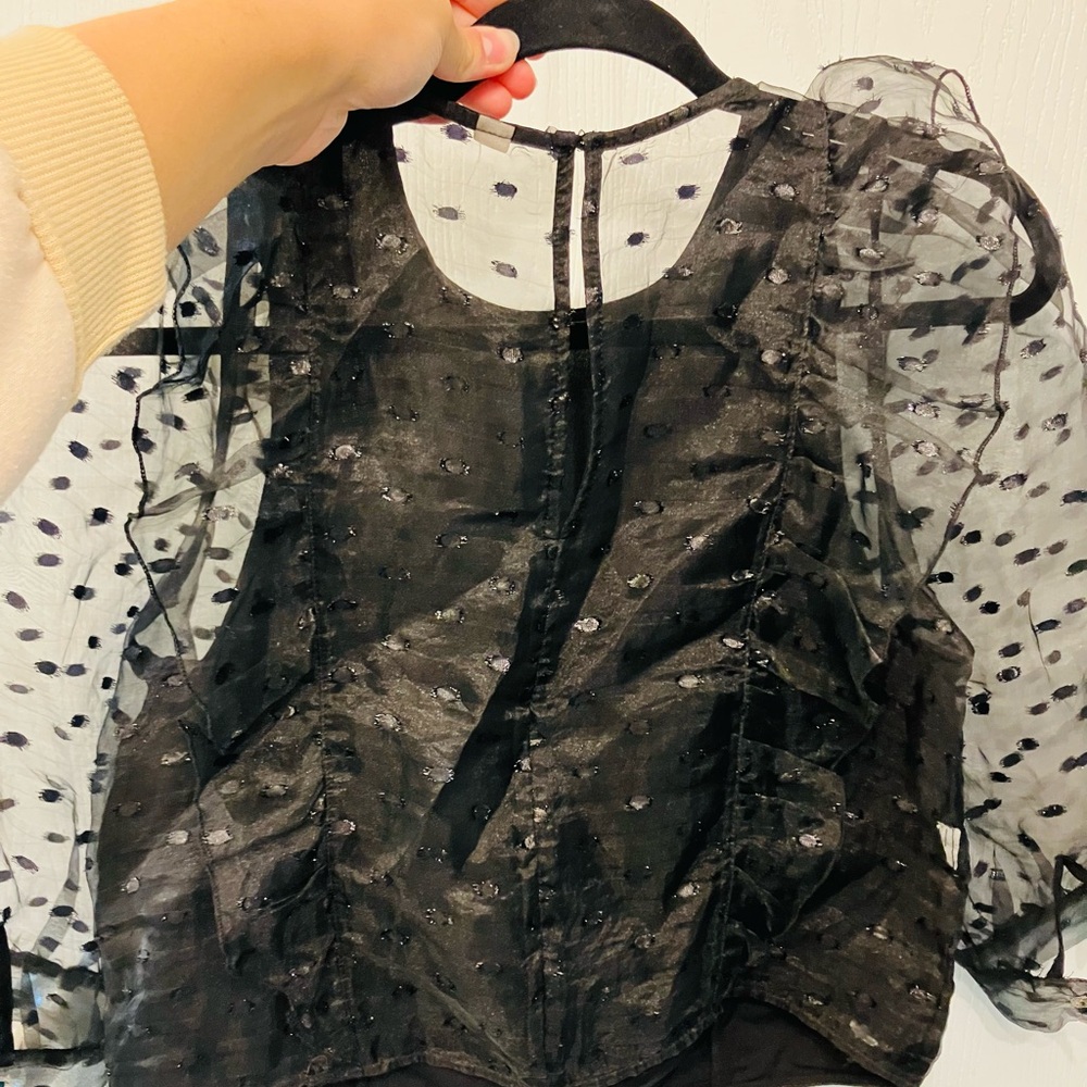 Elegant Black Sheer Women's Top - Picture 4 of 4